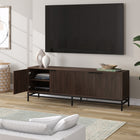 Hudson&Canal - Meuble TV Montello pour téléviseurs jusqu'à 78" - Alder Brown-Dimensions du produit : 15,5" L x 70" l x 24" H