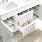 Modway - Render 48" Meuble de salle de bain à double lavabo - Blanc blanc-MDF et panneau de particules