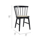 Modway - Lykke Broche courbée Chaises de salle à manger Ensemble de 2 - Noir-Siège rond en rotin synthétique