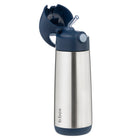 b.box - Bouteille Isotherme - 500ml - Minuit-Couvercle avec paille étanche et bouton-poussoir adapté aux petites mains