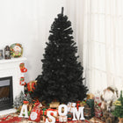 HOMCOM - Arbre de Noël Artificiel 6 Pieds Décoration Maison Ouverture Automatique - Noir-La couleur noire crée une atmosphère fraîche, ajoute un style de Noël ainsi qu'un style d'Halloween 