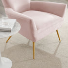 Modway - Renata Bouton touffé Performance Velvet Fauteuil - Rose-Système de soutien réactif