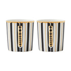 Maxwell & Williams - Noir Régence Demi - Tasse et Soucoupe - 100 ml - Ensemble de 2 - Paquet de 2-Passe au micro-ondes