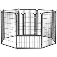 PawHut - Parc à chiens robuste à 8 panneaux avec porte pour plusieurs chiens - 39 po H-Un excellent terrain de jeu qui peut également servir de séparation