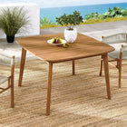 Modway - Vienna 46 po Carré Terrasse extérieure Bois de teck Table à manger, Naturel-Coins arrondis