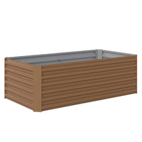 Outsunny - bac de jardin surélevé galvanisé - brun-Conception extra profonde de 22,6 po (57,5 cm) adaptée aux plantes à racines profondes
