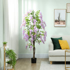 HOMCOM - Arbre de glycine artificiel 5,9 pi avec bois naturel - violet-756 feuilles et 54 fleurs imitent une croissance luxuriante et naturelle 