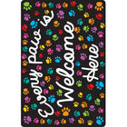 Ashley Productions - Smart Poly Tapis de bienvenue avec dos antidérapant - 15 -5" x 23 -5" - Pattes - Chaque patte est la bienvenue ici - Lot de 2-Choisissez parmi une variété de designs éducatifs, inspirés de la nature ou interactifs pour compléter votre style d'enseignement et le thème de votre salle de classe.