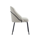 Manhattan Comfort - Lot de 4 chaises de salle à manger modernes Gracie 61,5 cm, revêtement similicuir, coloris pierre et noir-Hauteur d’assise : 49,5 cm