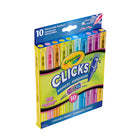 Crayola - Marqueurs rétractables Clicks - Néon - Paquet de 10-10 COULEURS NÉON : Faites briller vos œuvres d'art avec 10 teintes néon vives qui jaillissent de la page et qui sont parfaites pour ajouter une touche audacieuse et électrique à n'importe quel projet