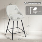 HOMCOM - Tabourets de bar pivotants hauteur comptoir 26 po - blanc crème - paquet de 2-Tissu aspect lin avec mousse épaisse à haute densité offrant confort et soutien 
