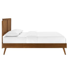 Modway - Alana Bois Lit à plateforme complet avec pieds écartés, Noyer-Rubberwood Legs