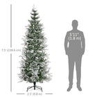 HOMCOM - Sapin de Noël artificiel 7 - 5' forme crayon enneigé-La forme en crayon ne prend pas beaucoup de place sur le sol ou sur la table, ce qui convient aux petites pièces ou à un deuxième arbre de Noël dans une entrée 