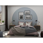 Manhattan Comfort - Rockefeller Table de Nuit 2 Tiroirs 20,08" Style Mid-Century Modern - Naturel et Gris Texturé - Lot de 2-Choisissez le design de votre poignée lorsque le produit est chez vous Option pour une poignée découpée ou un look affleurant
