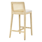 Modway - Monarch Bois et rotin Tabouret de comptoir - Ivoire blanc ancien tissé naturel à bruyère-Arrivée entièrement assemblée