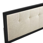 Modway - Draper Touffe Tissu et bois Tête de lit King, Noir beige-Options de cadre de lit interchangeables