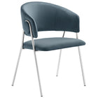 Modway - Nella Rembourré Performance Velvet Chaise à manger Ensemble de 2 - Cadet Blue-8