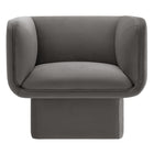 Modway - Tate Performance Velvet Chaise d’accent - Storm Grey-Assemblée requise