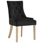 Modway - Pose Performance Velvet Chaise à manger - Noir-Chaise d’accent moderne