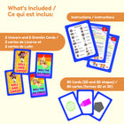The Fidget Game - Paquet de cartes pour Les formes 2D et 3D et Les couleurs-Aide à reconnaître des formes et des couleurs pour les compétences mathématiques de base