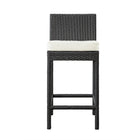 Modway - Lift Terrasse extérieure Tabouret de bar - Espresso Blanc - Ensemble de 2-Coussins résistants à l’eau