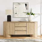 Modway - Duval 71" arrondi Armoire de rangement de buffet - Givre de noyer hickory-Construction en MDF et panneau de particules