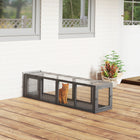 PawHut - Tunnel pour chat d’extérieur, enclos extensible pour animaux avec 3 portes - gris-Trois portes amovibles permettent un accès flexible et des connexions entre les enclos 