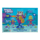 Educational Insights - Atelier de robotique - Ensemble de 69-Comprend : une perceuse adaptée aux enfants, un embout à douille, un tournevis, 32 boulons, 26 pièces interchangeables, sept engrenages et une feuille d'autocollants. Nécessite 2 piles AA (non incluses). Perceuse Numéro de brevet américain D929,837