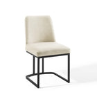 Modway - Amplify Base de traîneau Tissu rembourré Fauteuil d’appoint de salle à manger - Noir beige-Fauteuil à manger Glam Deco