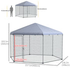 PawHut - poulailler 13,1 pi x 11,4 pi avec couverture pour jardin extérieur-La grande hauteur permet aux propriétaires d'entrer et de sortir facilement des zones d'alimentation 