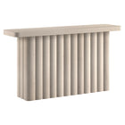 Hudson&Canal - Console rectangulaire cannelée Olie 55 po de large - Blanc aulne-Un design moderne aux lignes classiques pour votre entrée, votre salon, votre bureau et bien plus encore