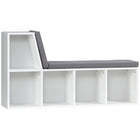 HOMCOM - Bibliothèque avec coin lecture - gris-Design spécial de banc permettant de s’asseoir ou de s’appuyer pour lire ou se détendre 