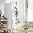 HOMCOM - Miroir pleine longueur avec lumières et angles réglables - 18,4 po l x 60,2 po H - blanc-Éclairage LED style Hollywood offrant une lumière vive et créant une ambiance dans la pièce 