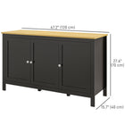 HOMCOM - Buffet bahut de rangement 47,2 po L - noir-Conception anti-basculement pour une sécurité accrue 