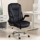 HOMCOM - Fauteuil de bureau avec accoudoirs relevables - noir-L'accoudoir relevable permet de ranger la chaise sous le bureau, économisant ainsi de l'espace 