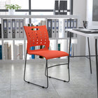 Flash Furniture - Chaise empilable orange de la série HERCULES à base traîneau d'une capacité de 881 lb avec dossier ventilé-Capacité de poids de 881 lb