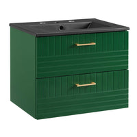 Modway - Daybreak 24" Vanette de salle de bain - Vert Noir-Vanité de salle de bain moderne