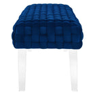 Modway - Prologue Tissé Performance Velvet Ottoman - Marine-Rembourrage en mousse dense
