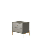 Manhattan Comfort - Ensemble de 2 tables de chevet modernes Jasper 25,15" - Gris-Assemblage à domicile requis Tout le matériel inclus