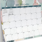 Blueline - Calendrier Mural Scolaire Mensuel 12 Mois  D’Août À Juillet – 15 po H x 12 po l - Motif Splash – Bilingue-Un mois par feuille, un bloc par jour
