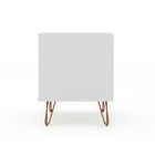 Manhattan Comfort - Table de chevet Rockefeller 20,08" style mi-siècle moderne à 2 tiroirs - Blanc-Parfait pour le rangement ou l’exposition d’objets