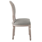Modway - Arise Tissu rembourré Fauteuil d’appoint de salle à manger Ensemble de 4 - Gris clair-Cadre en bois massif cannelé