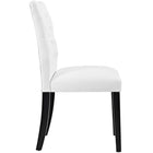 Modway - Duchess Bouton touffé Cuir végane Chaise à manger - Blanc-Rembourrage en mousse dense
