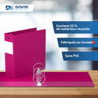 Davis Group Super économie, Reliure à anneaux ronds 3 po, paquet de 6 – Rose-Polypropylène sans PVC