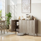 HOMCOM - Buffet 47,2 po L avec rangement - gris clair-Les portes à ouverture par pression offrent un accès facile et un aspect sans poignées 