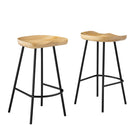 Modway - Concord Dos sans dos Tabourets de comptoir - Chêne - Ensemble de 2-Tabourets de comptoir en bois de manguier