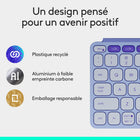 Logitech - Keys-To-Go 2, clavier Bluetooth portable pour tablette avec coque intégrée - Lilac-Largeur de touche de 18 mm, Touches à microcharnières avec course de 1 mm