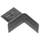 Club Rochelier - Portefeuille mince pliable pour homme avec carte d'identité amovible - Gris anthracite-Cuir véritable
