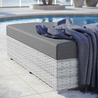 Modway - Convene Terrasse extérieure Ottoman rectangulaire in Charbon gris clair-Housses de coussins lavables à la machine
