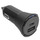 Scosche - Chargeur pour voiture PowerVolt PD32 double-port USB-C et USB-A - Noir-L'indicateur LED bleu vous permet de savoir que le chargeur reçoit de l'énergie pour charger l'appareil à partir de la prise de courant 12 V de votre véhicule